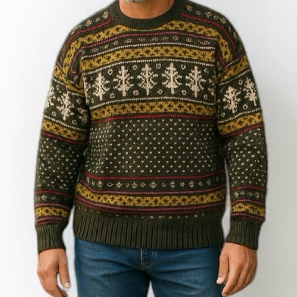 Vintage 80’s Chaps - Ralph Lauren Fair Isle Wool Sweater | Size XL